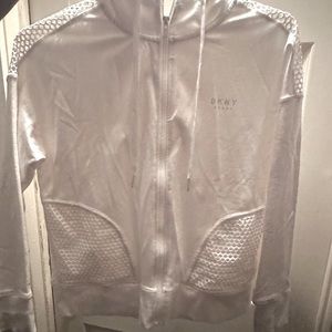 DKNY white zip up